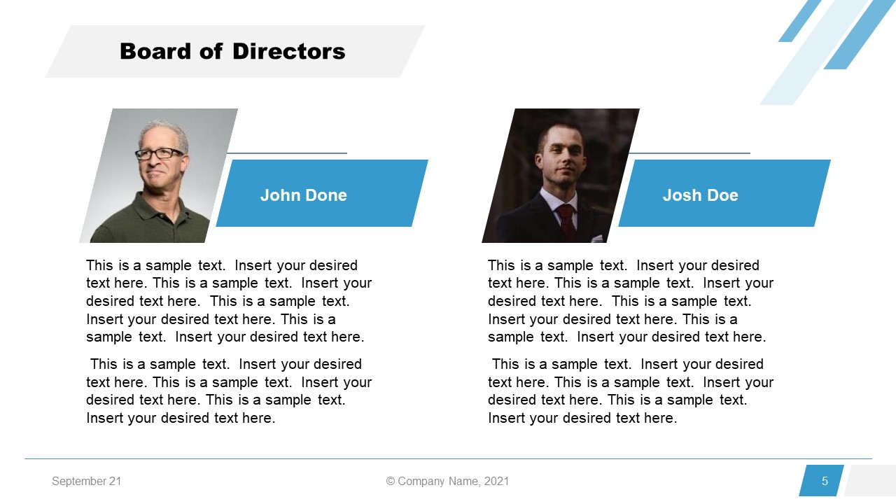 Corporate Annual Report Template of Directors Introduction