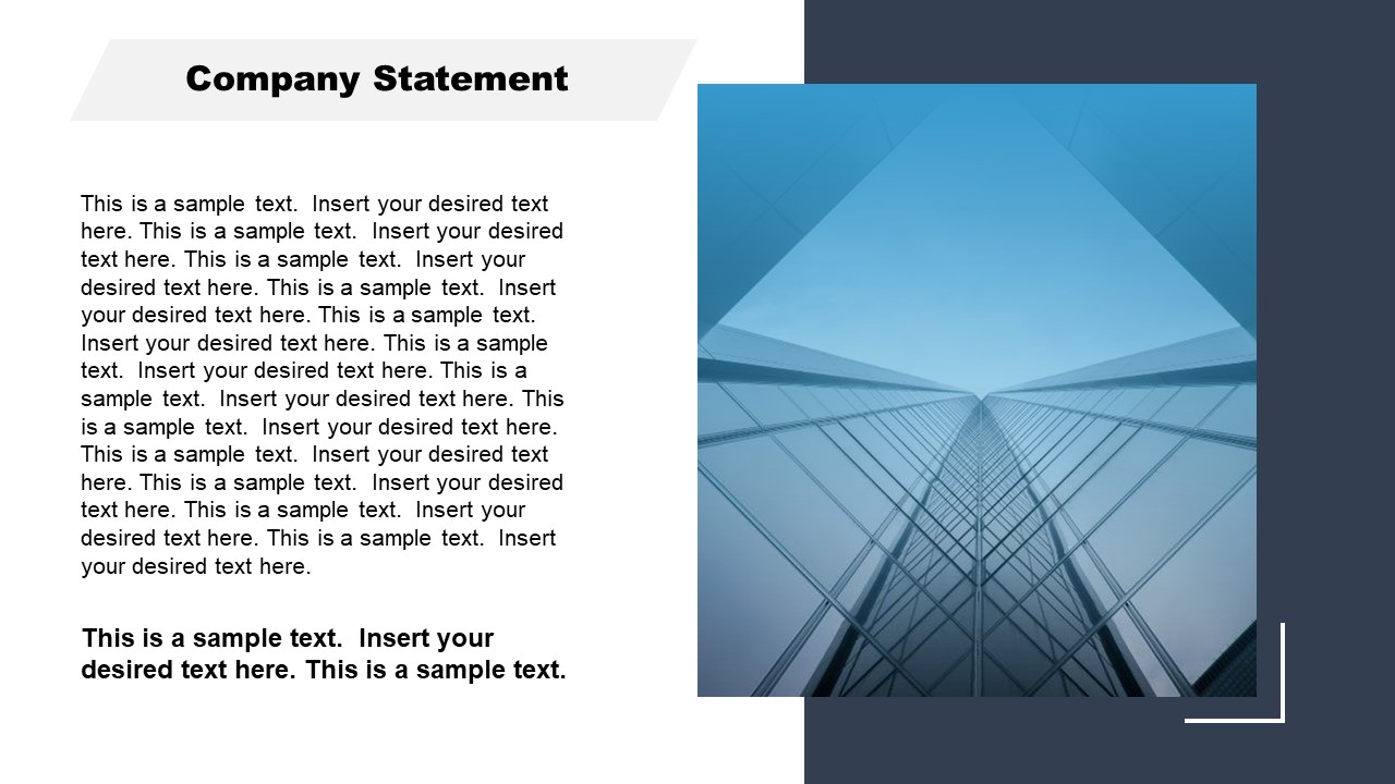Corporate Annual Report Template of Company Statement 