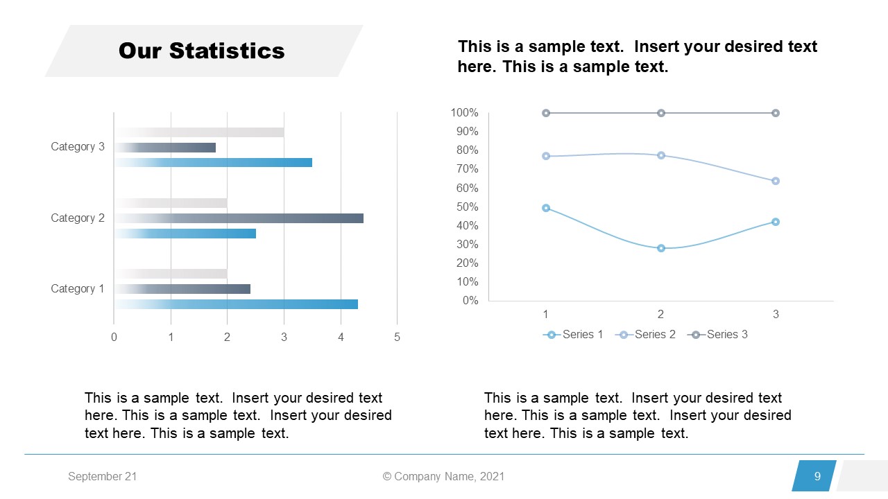 Corporate Annual Report Template of Statistics Charts 