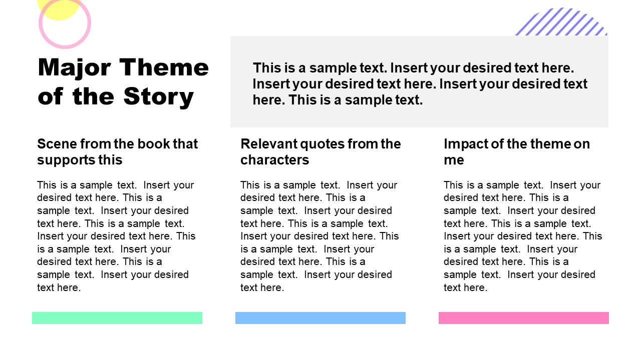 PPT Book Report Template for Analyze Tertiary Characters