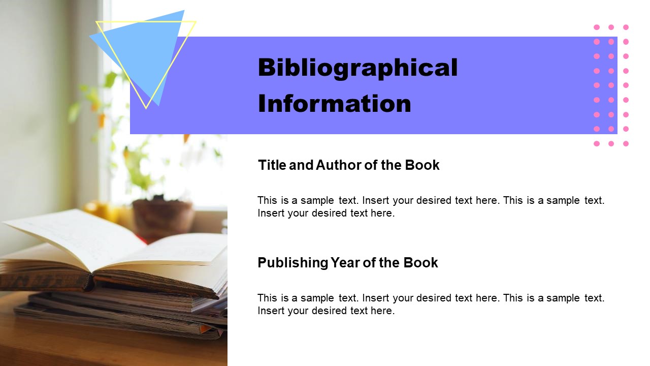 PPT Book Report Template for Bibliographical Information 