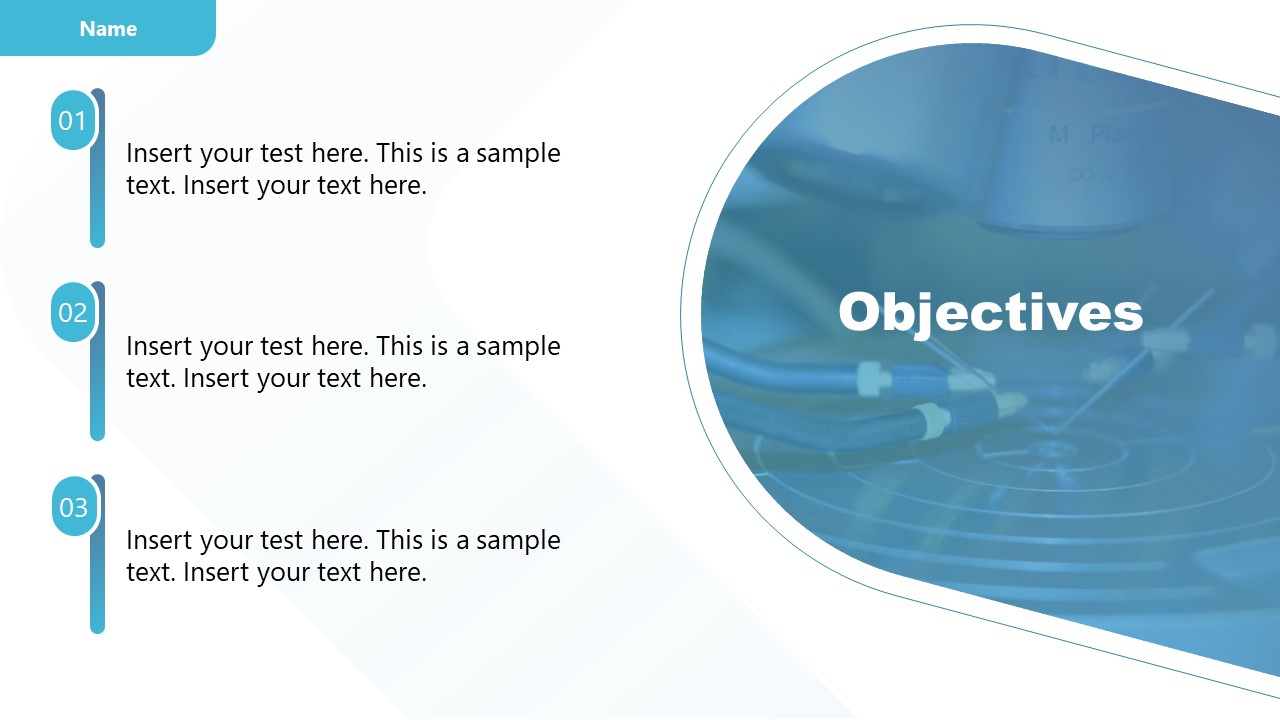 Template of Objectives in Experiment Results Presentation 