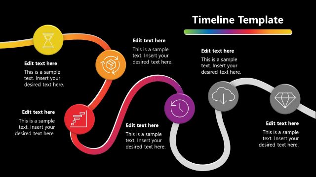 Time Cycle Icon Gradient Curved Timeline PowerPoint