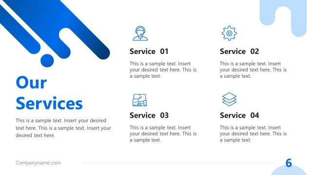 Services PowerPoint Die Cut Shapes Template