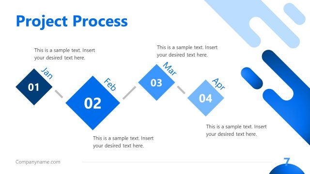 Project Process PowerPoint Die Cut Shapes Template