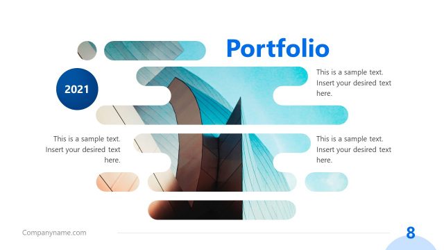 Portfolio PowerPoint Die Cut Shapes Template
