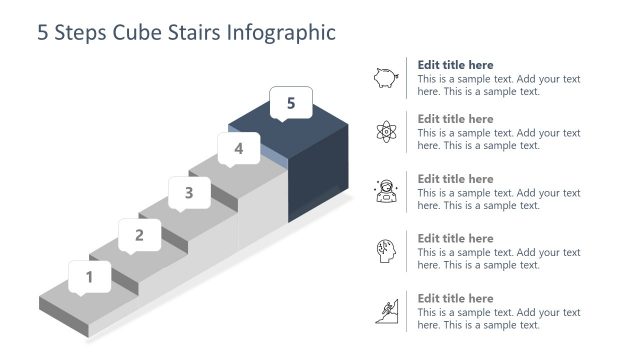 3D Cube Stairs Step 5 PowerPoint