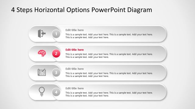 Step 2 of 4 Options Horizontal PowerPoint
