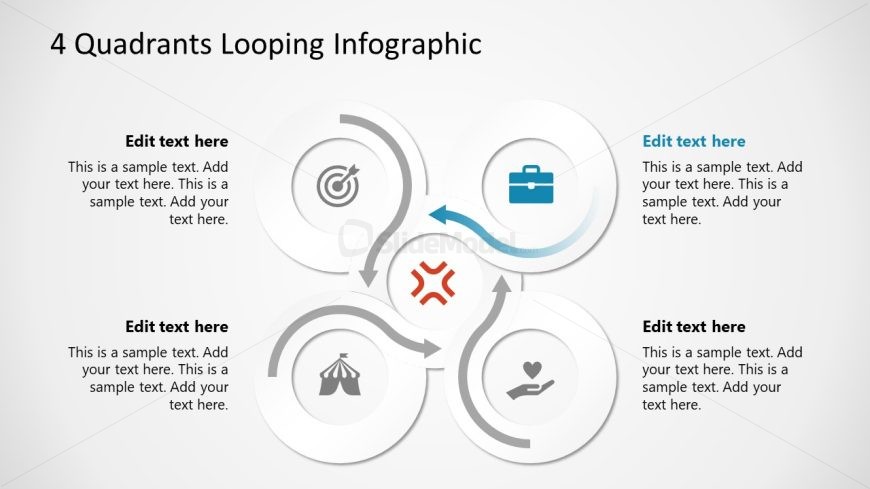 4 Quadrants Looping Diagram for Presentation