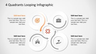 4 Quadrants Looping Infographic PowerPoint Layout 