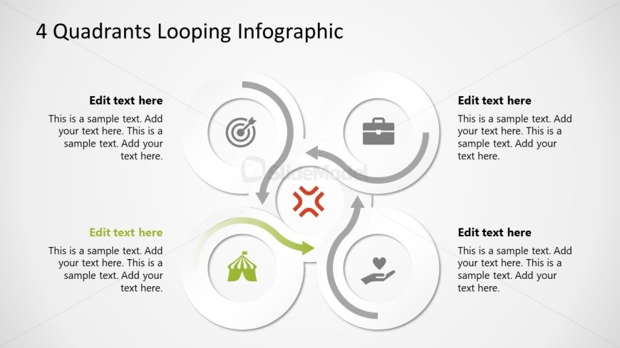Customizable 4 Quadrants Looping Infographic Diagram