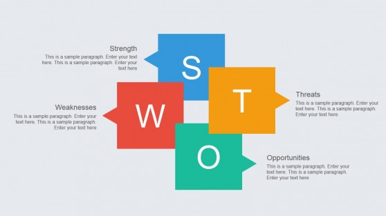 Flat SWOT Analysis PowerPoint Slide Design - SlideModel