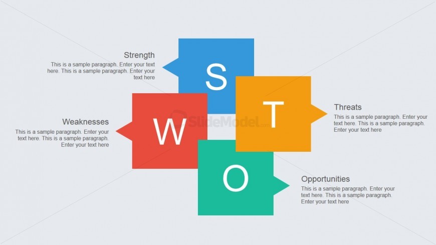 PowerPoint SWOT Analysis Modern Flat Design Slide