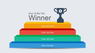 Step Stairs PowerPoint Diagram and Winner Podium