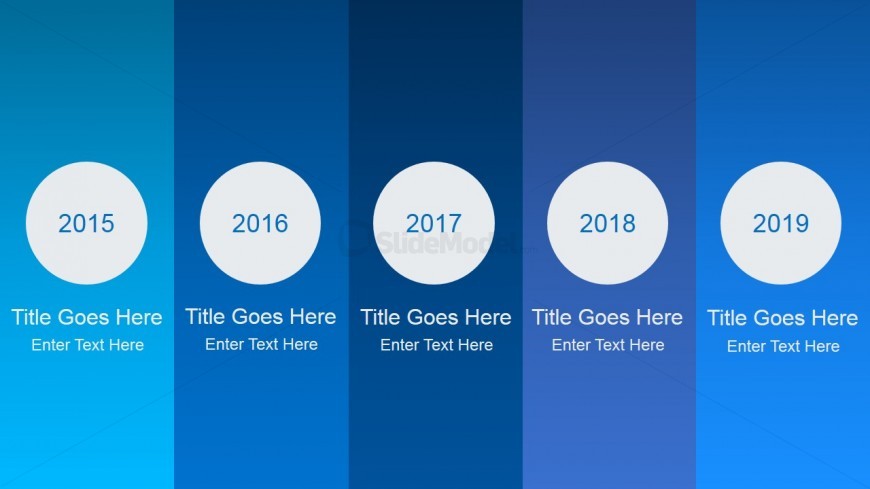 Animated Timeline for PowerPoint with Circles and 5 Milestones