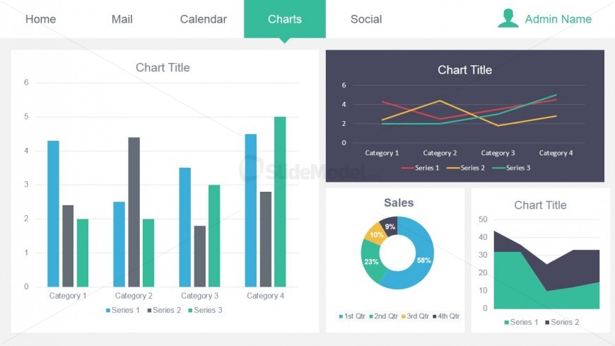 Data Dashboard Chart Slide for PowerPoint