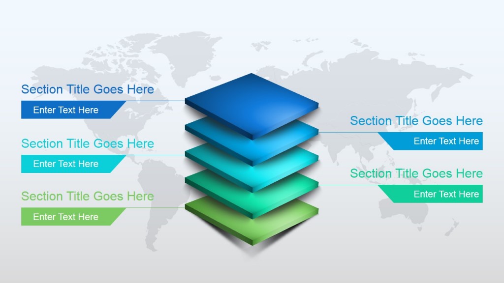 Awesome 3D Multi-Level Slide Design - 5 Levels - SlideModel