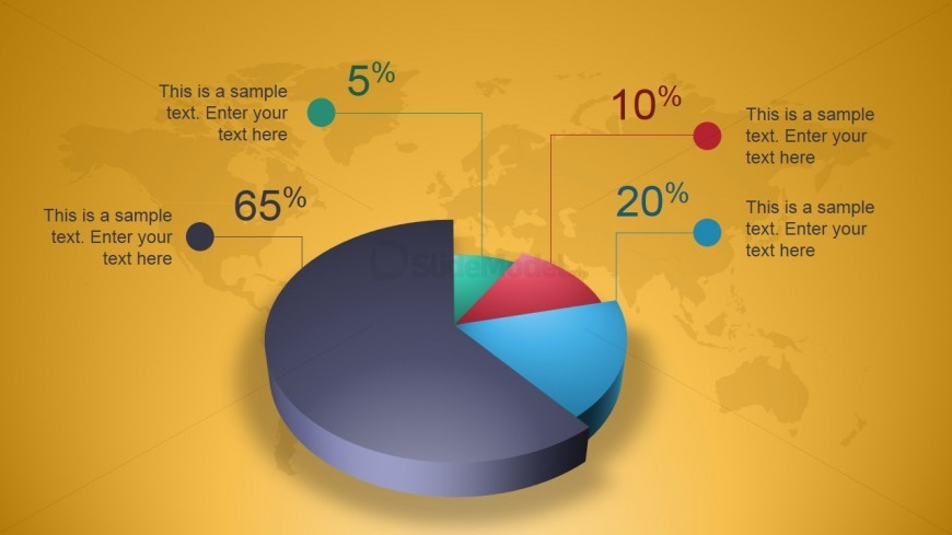 Creative 3D Perspective Pie Chart for PowerPoint