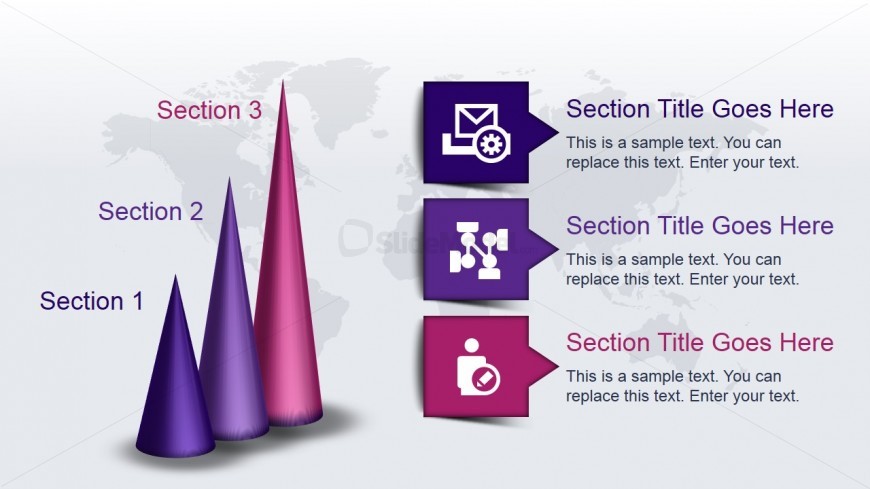3D Cone Idea Layout for PowerPoint