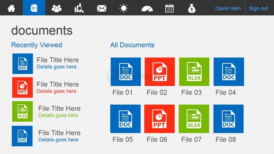 Metro Documents Page Slide Design