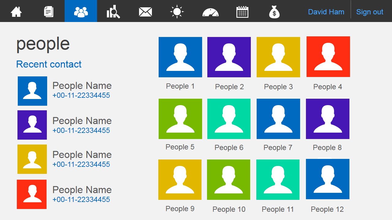 Business Metro-Style Dashboard PowerPoint Template - SlideModel