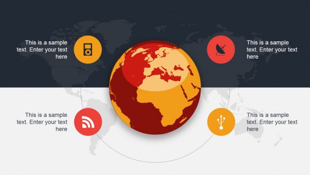 Red Earth Globe Illustration for PowerPoint - SlideModel