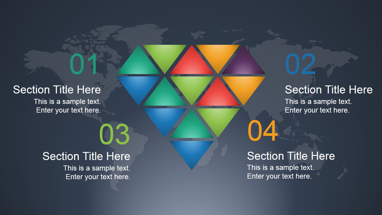 Creative Diamond Slide Design for PowerPoint with 4 Steps