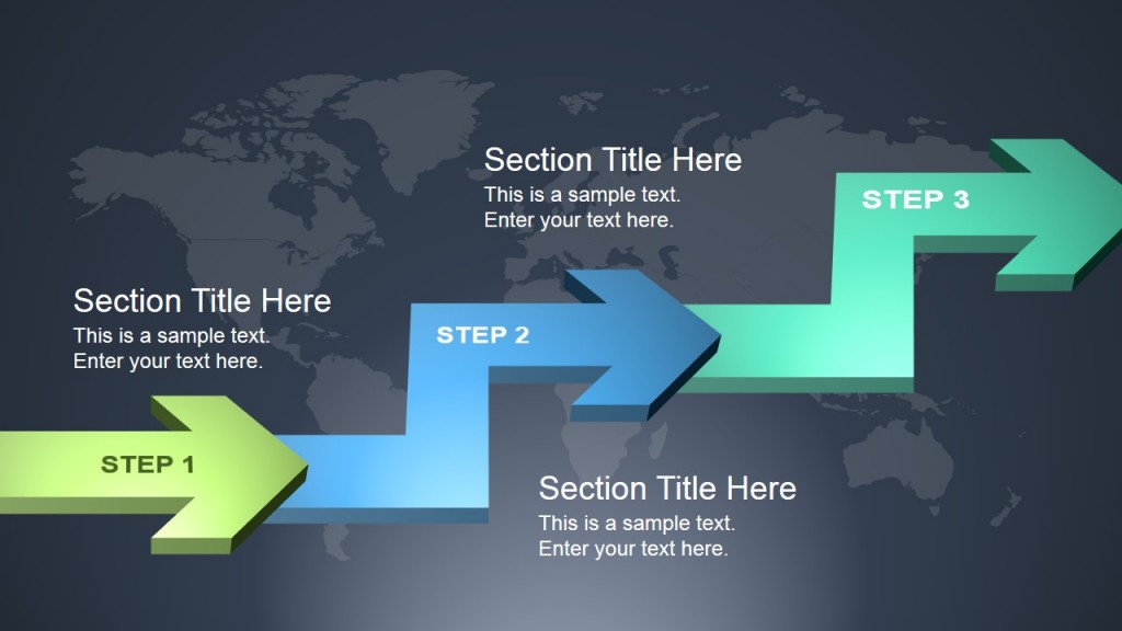 3D Process Flow Slide Design with Arrows - SlideModel