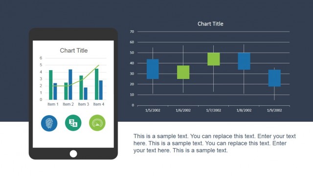 Technology Mobile Screen for PowerPoint with Candle Chart - SlideModel