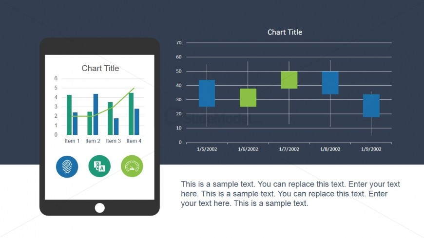 Technology Mobile Screen for PowerPoint with Candle Chart