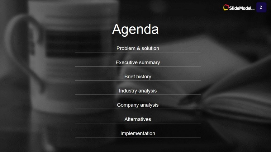 Agenda Slide Design for Case Study PowerPoint