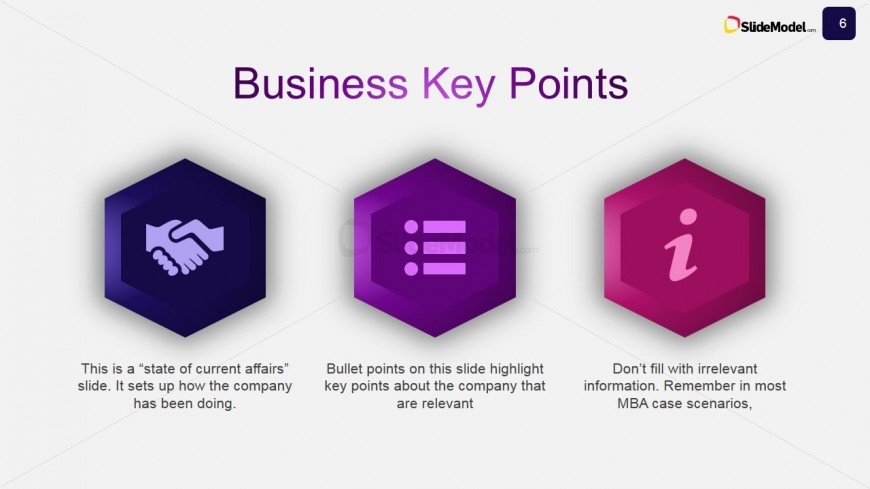 Slide Design for Business Key Points Description