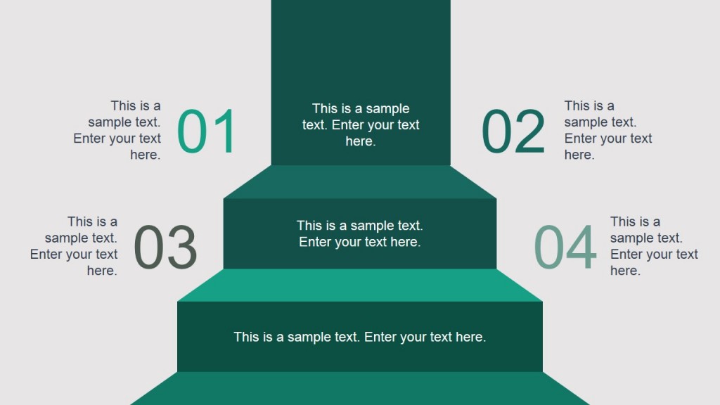 Multi Step 3D Stairs Diagram for PowerPoint - SlideModel