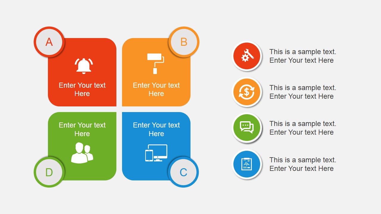 A B C D Components For Powerpoint Slidemodel