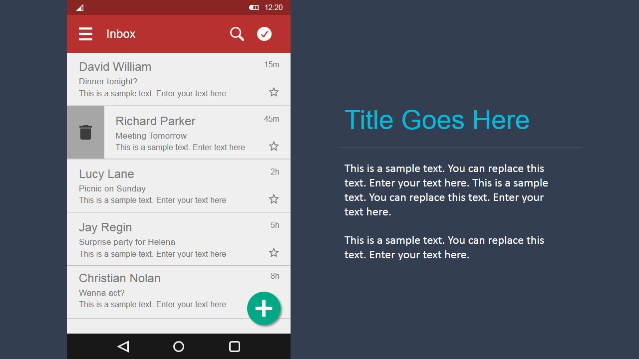PowerPoint Widgets for Android Email Interface