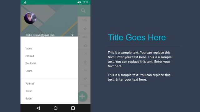 Gmail Folders UI Android Materials Design