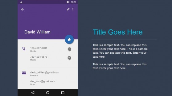 Contact Information Android Material Design UI