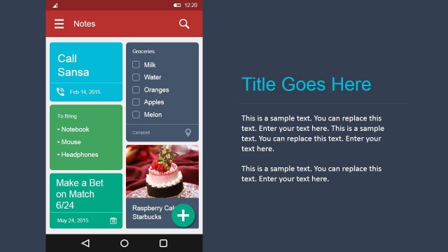 Notes PowerPoint Prototype UI Elements Kit