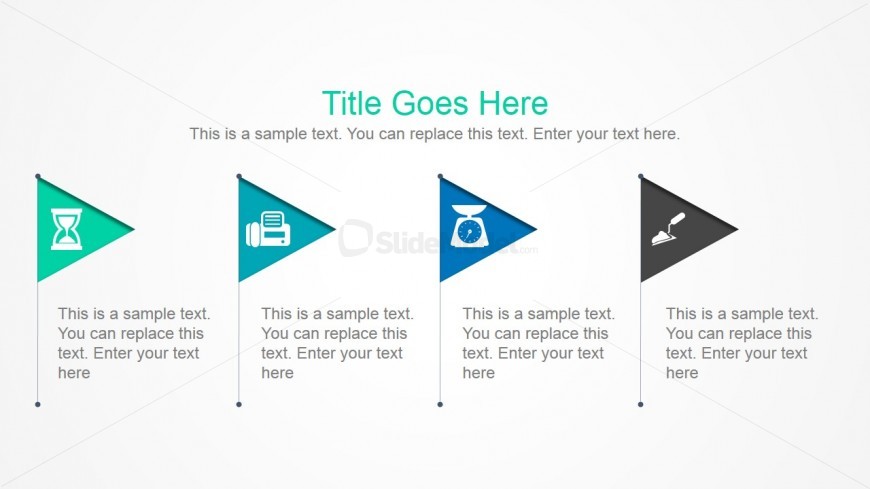 4 Simple Flags PowerPoint Slide