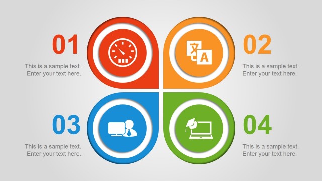 4 Step Quadrant Diagram Design for PowerPoint with Circular Shapes