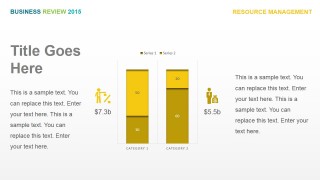 PowerPoint Stacked Column Chart of Income vs Profit