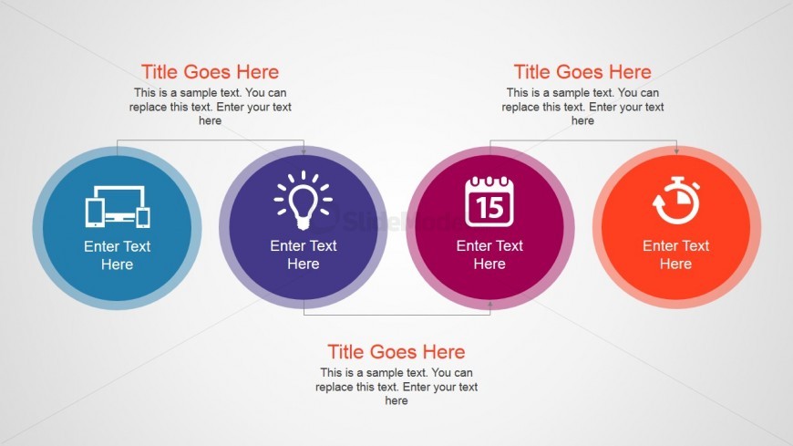 Simple Process Flow with 4 Steps for PowerPoint