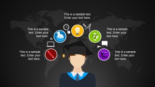 Graduation Cartoon Illustration with PowerPoint Icons