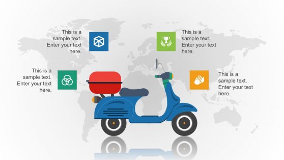 Motor Vehicle Graphic with Map Vectors and Icons
