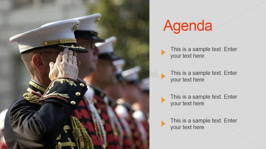 Agenda PowerPoint Slide Design for Military