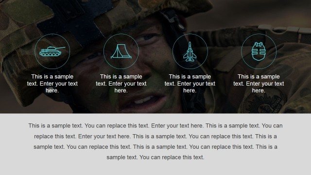 Military PowerPoint Icons with Background