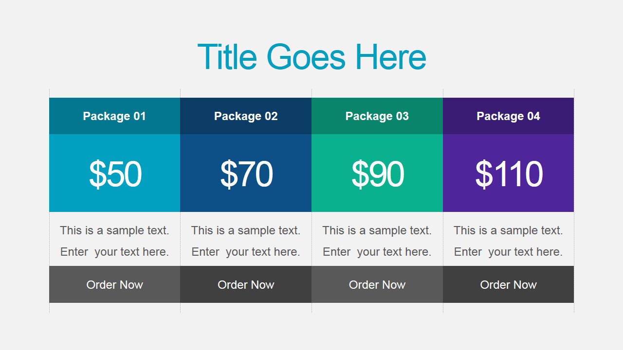 Sales Pricing Table Slide for PowerPoint
