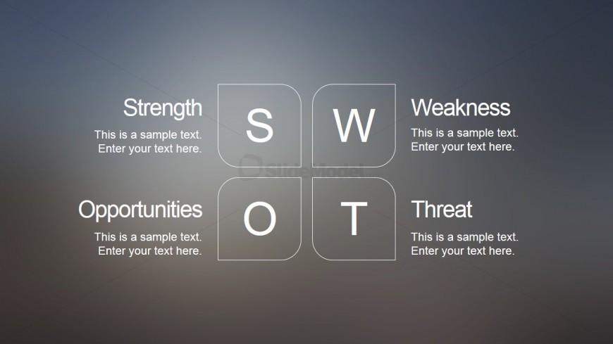 Blur SWOT PowerPoint Slide