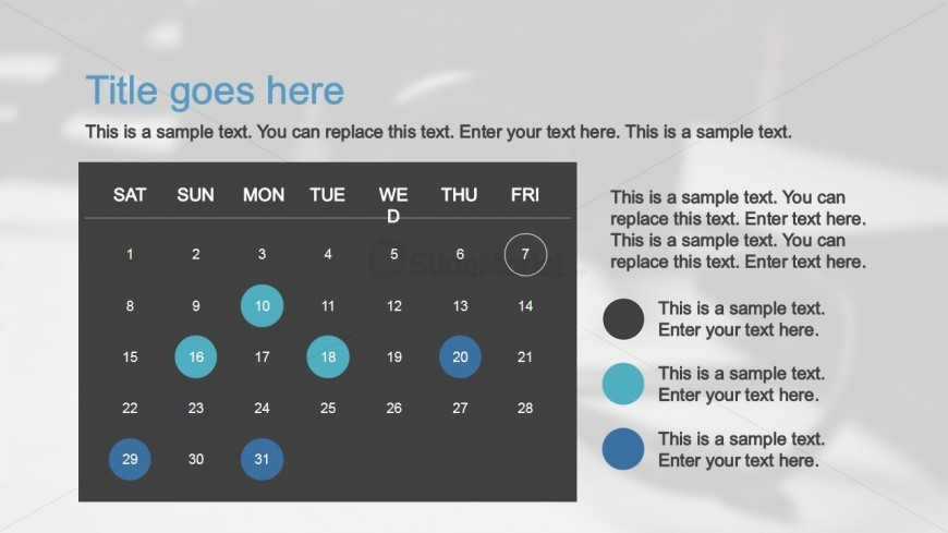 PPT Template Calendar Slide Design