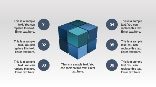 Eight Quadrants 3D Cube for PowerPoint
